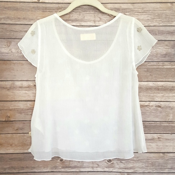 Hollister Women's Sheer Beaded Top - Picture 3 of 7